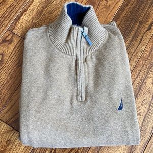 Nautica+Tan 3/4 Zip Sweater+Size Large (Fits more like a medium)